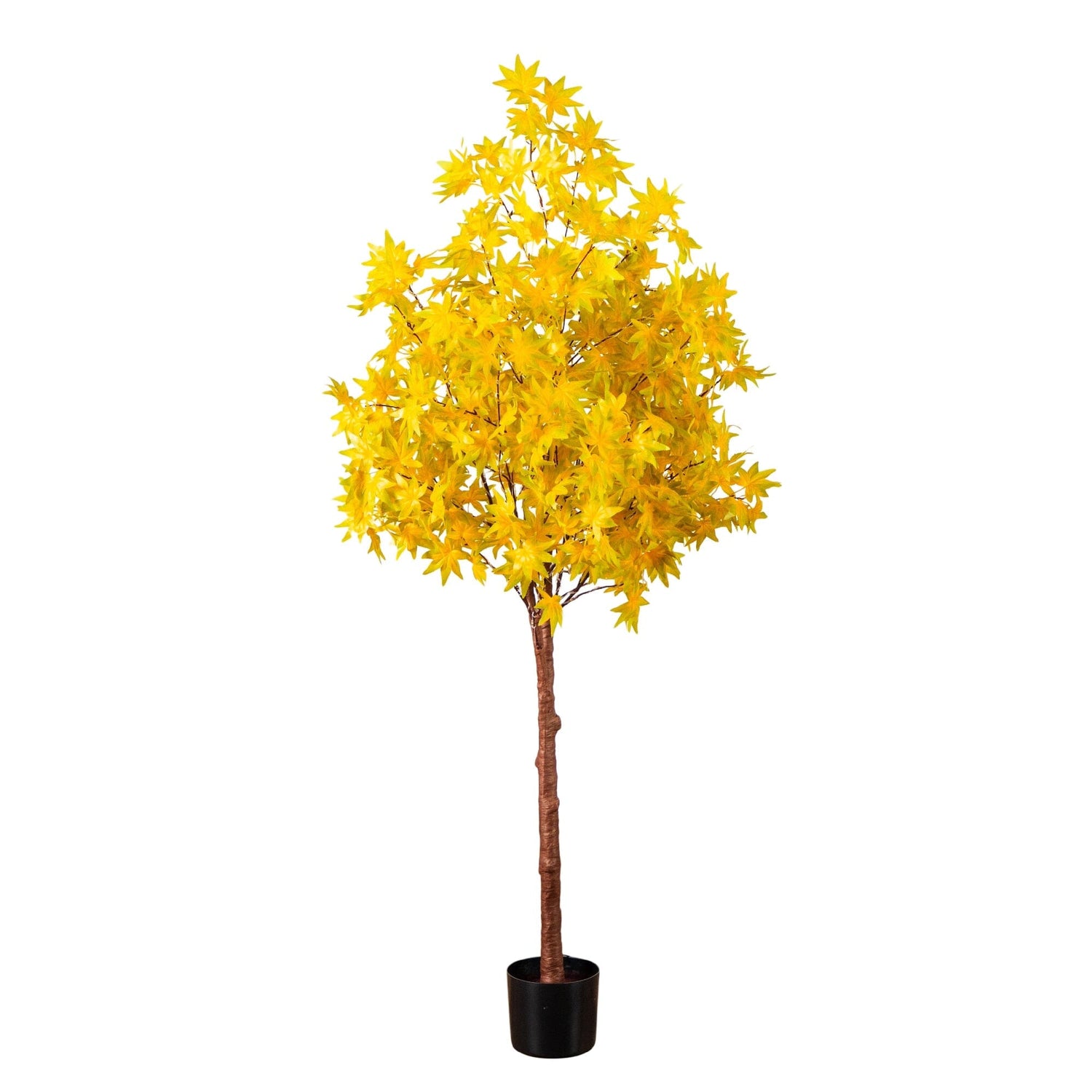5' Pre-Lit Yellow Autumn Maple Artifical Fall Tree with 250 Warm White LED Lights