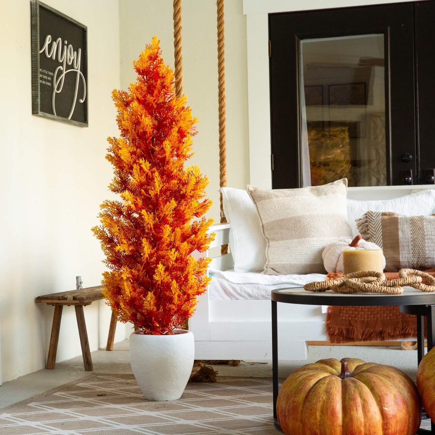 5' UV Resistant Autumn Artificial Fall Cedar Tree (Indoor/Outdoor)