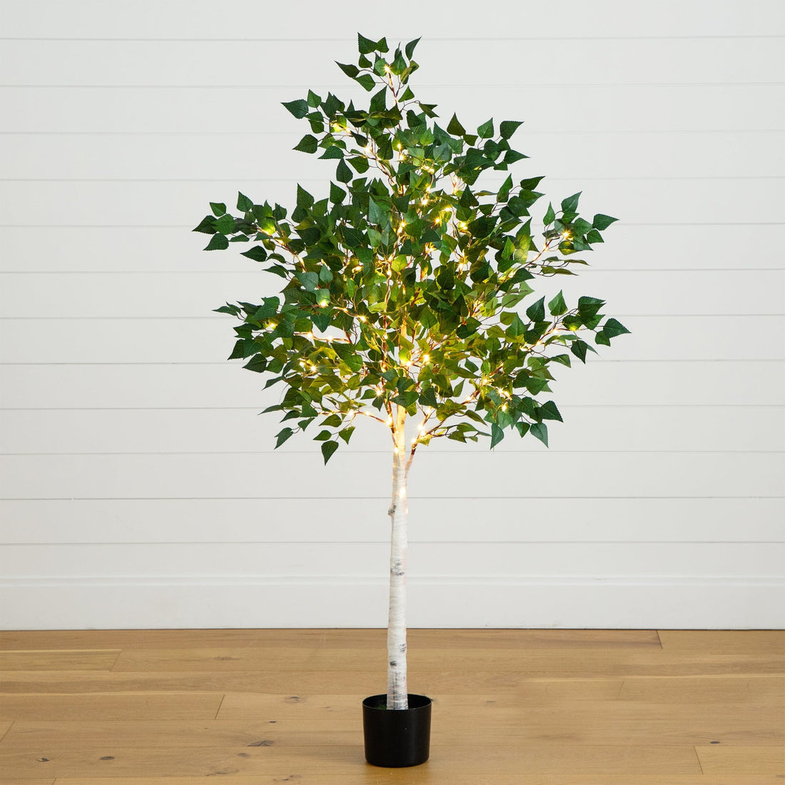lighted potted plants 5' Lighted Artificial Birch Tree with 180 Warm White LED Lights