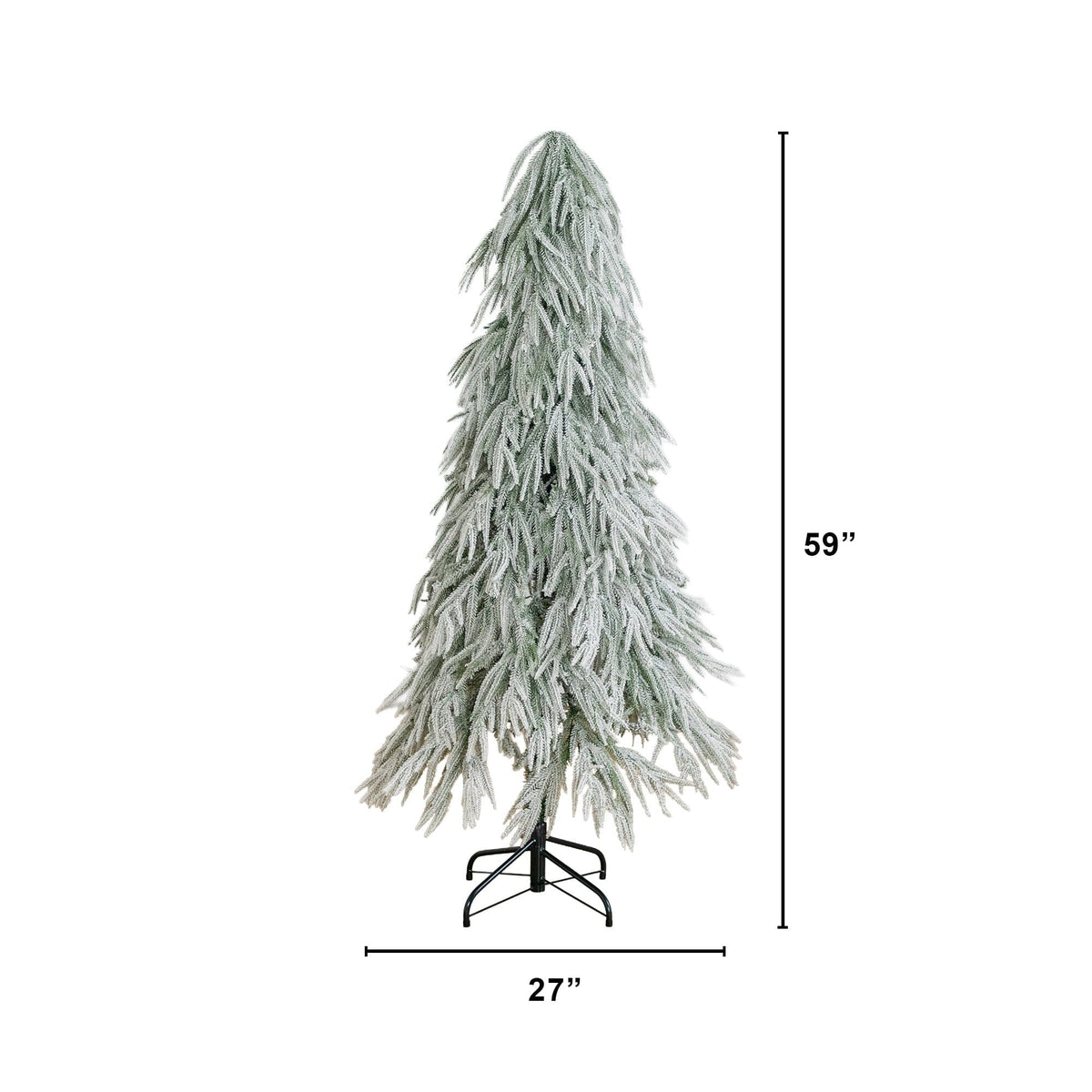 5’ Pre-Lit Artificial Flocked Down Swept Christmas Tree with 170 Warm White LED Lights