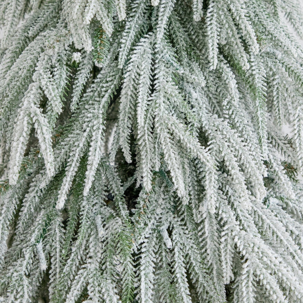 5’ Pre-Lit Artificial Flocked Down Swept Christmas Tree with 170 Warm White LED Lights