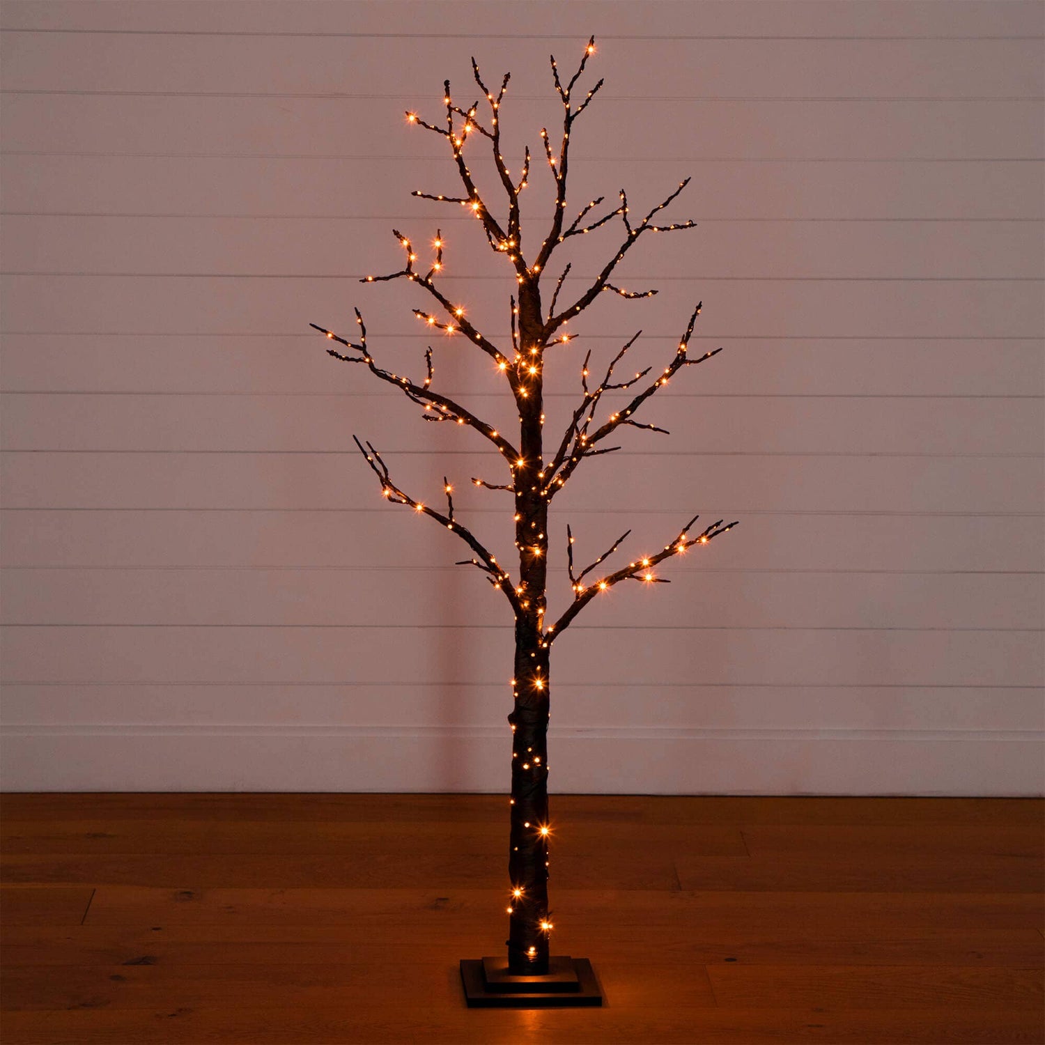 5' Pre-Lit Artificial Halloween Twig Tree with 360 Orange & Purple LED Lights