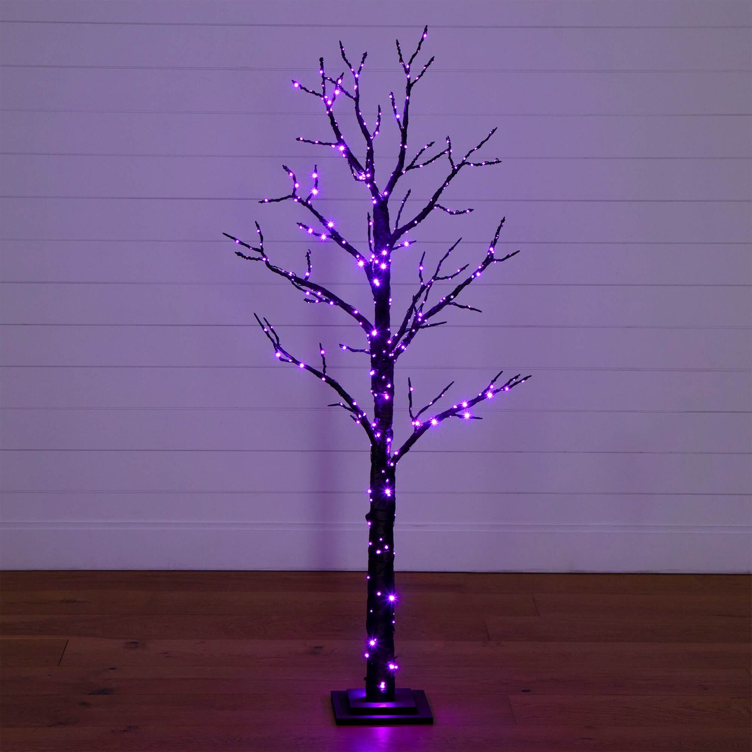 5' Pre-Lit Artificial Halloween Twig Tree with 360 Orange & Purple LED Lights