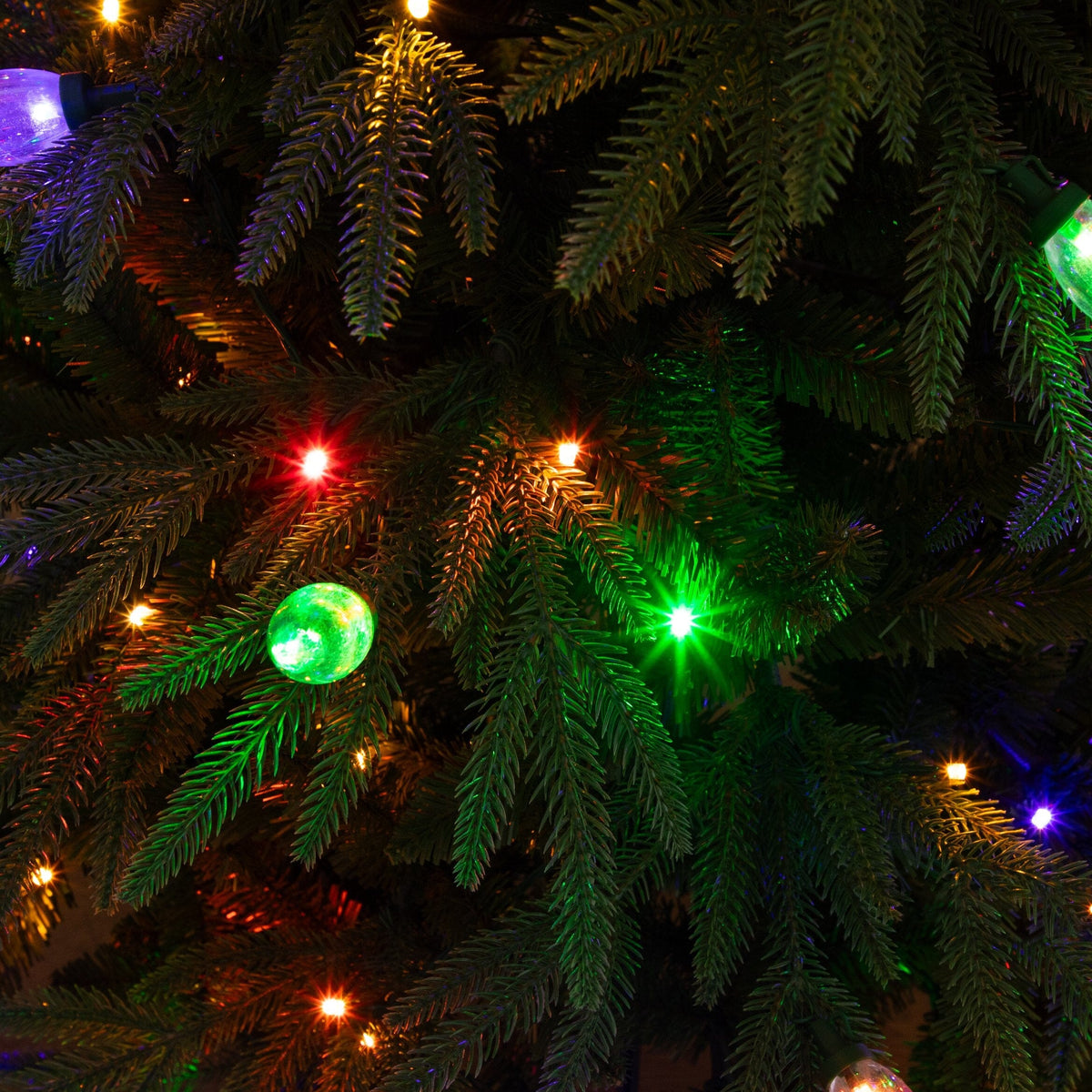 5' Pre-Lit Artificial Luxembourg Pine Christmas Tree with 170 Multicolored Traditional Bulb LED Lights
