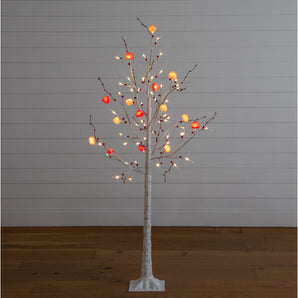5' Pre-Lit Artificial Valentine's Day Twig Tree with 72 Heart Shaped LED Lights and Red Berries