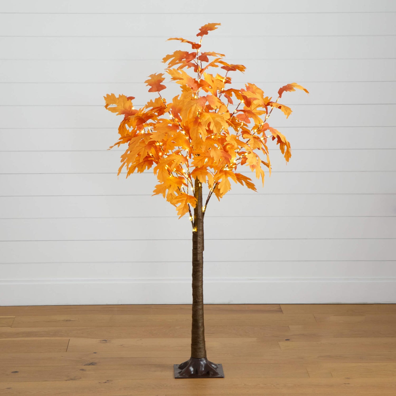 5' Pre-Lit Autumn Maple Artificial Fall Tree with 240 Warm White LED Lights