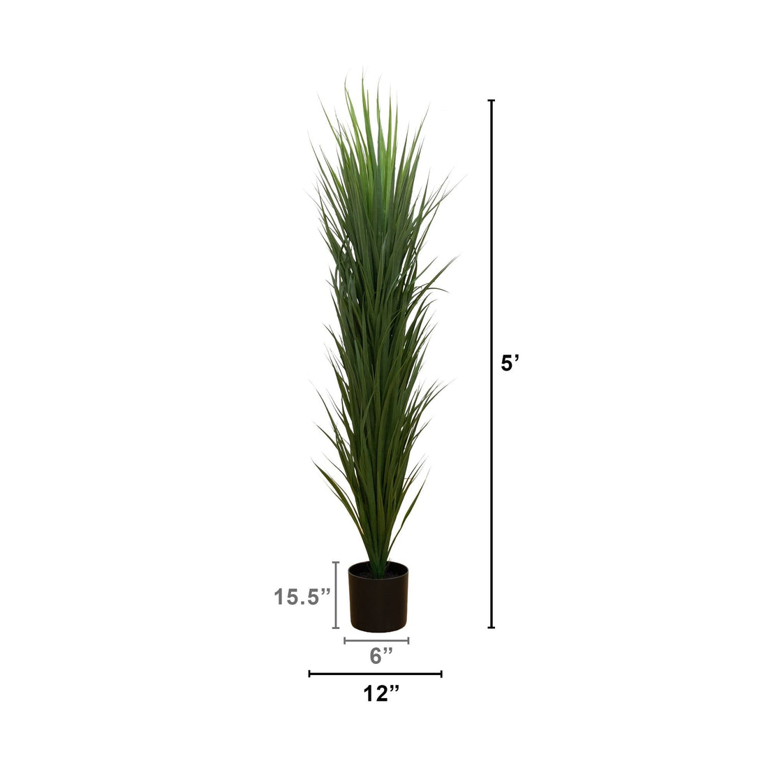 tall indoor grass plants 5’ UV Resistant Artificial Grass Plant (Indoor/Outdoor) by Nearly Natural