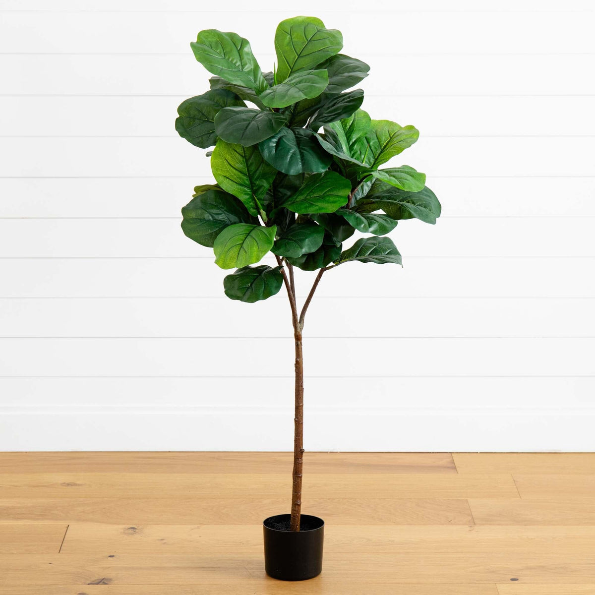 fake fiddle leaf fig Nearly Natural 54 in. Fiddle Leaf Artificial Tree (Real Touch)