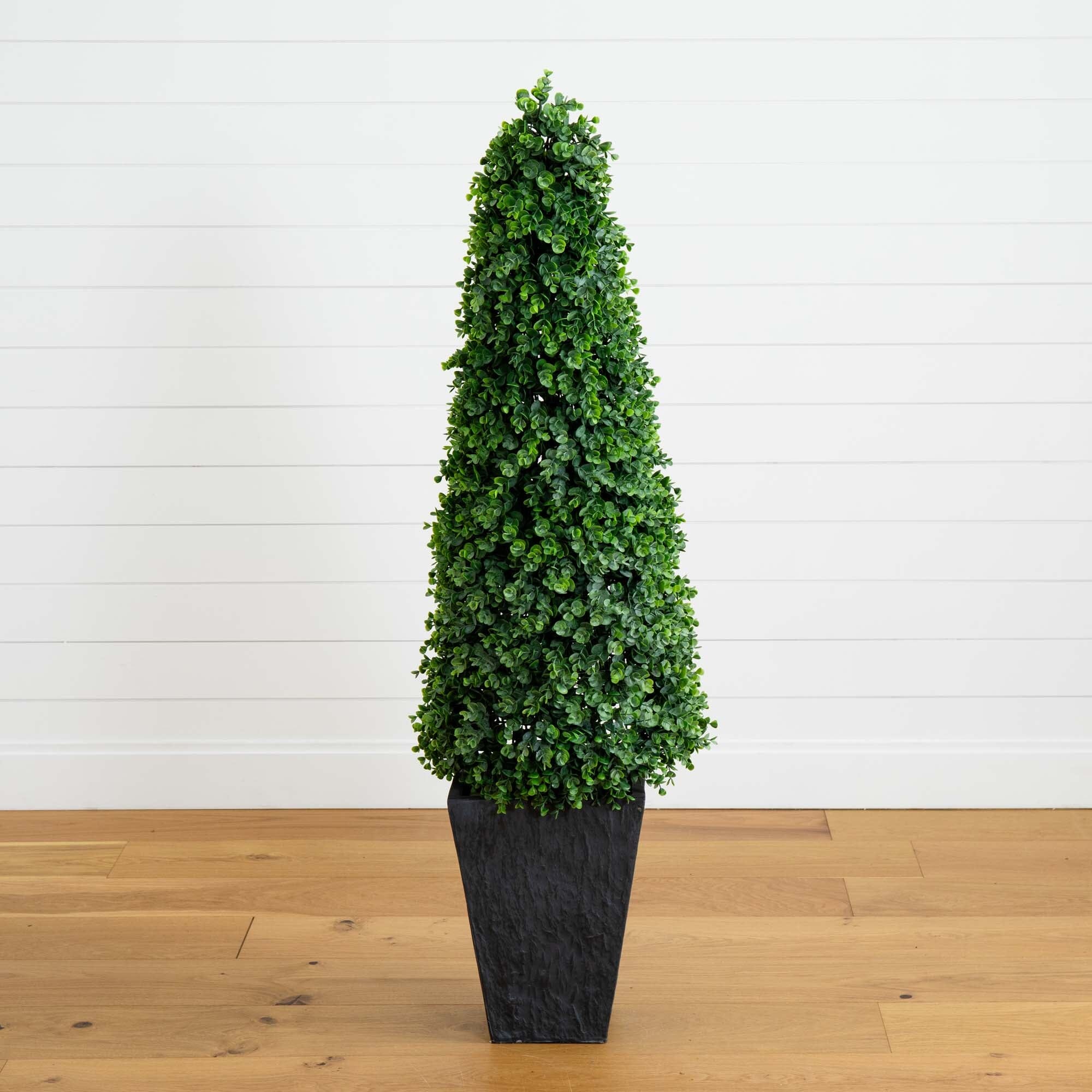 botanicalオリーブロングタイプ36 57” Eucalyptus Topiary Artificial Tree in Slate Planter (Indoor
