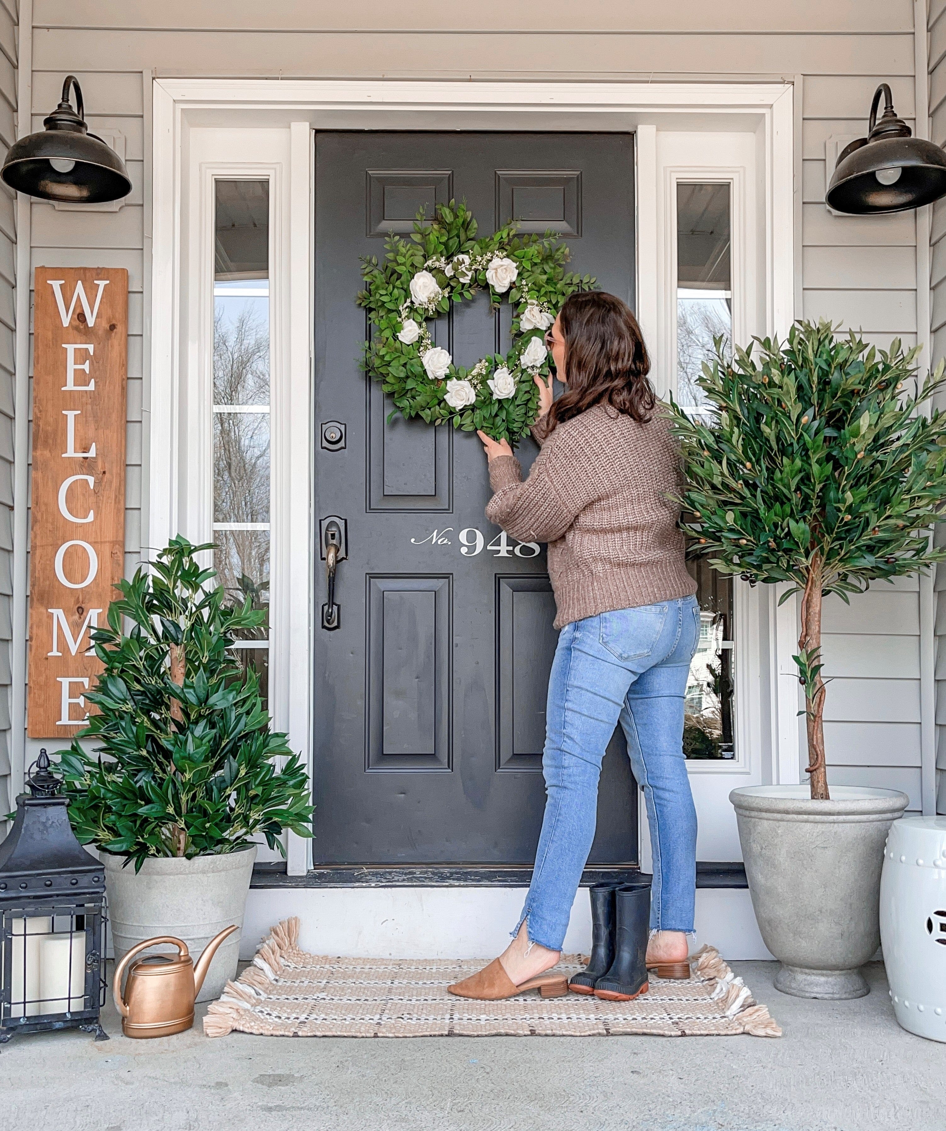 58” Olive Topiary Artificial Tree UV Resistant (Indoor/Outdoor