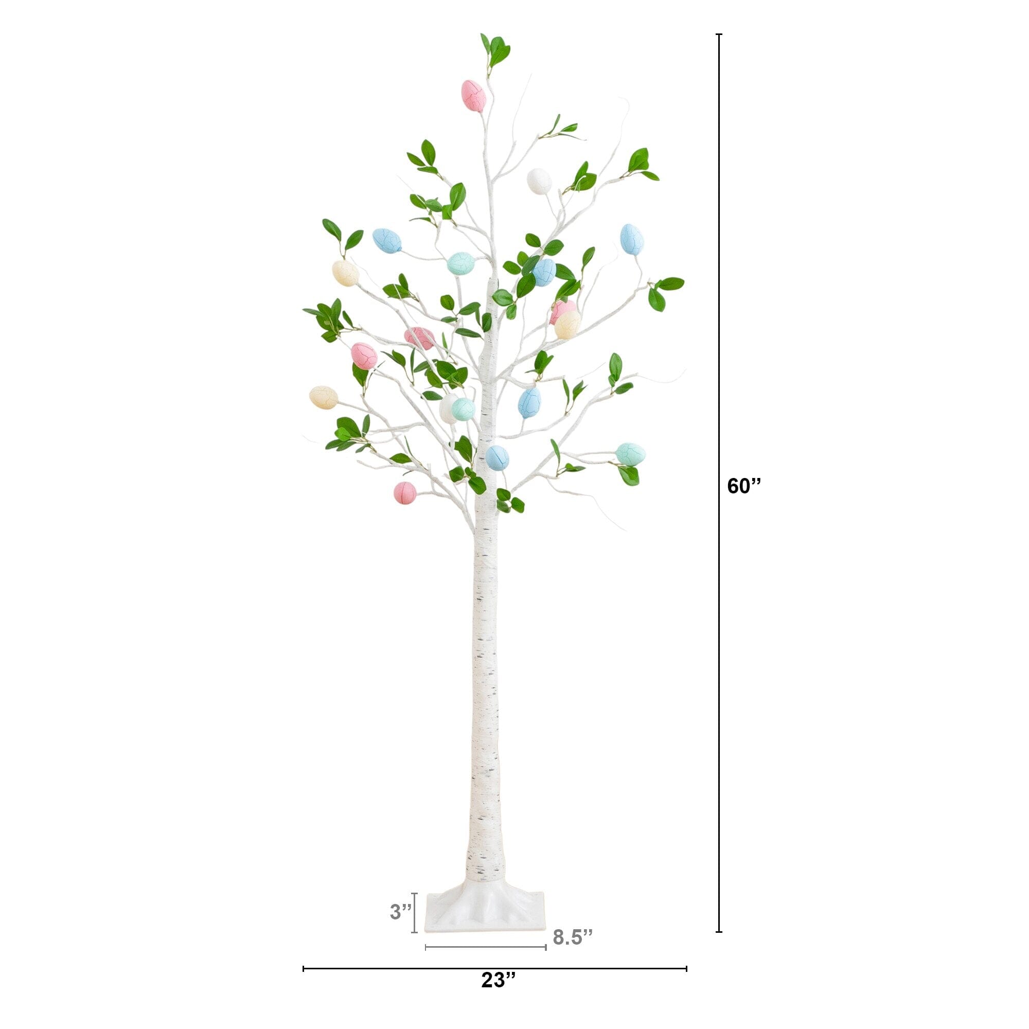 5' Pre-Lit Artificial Blooming Easter Egg Twig Tree - Thumbnail 2
