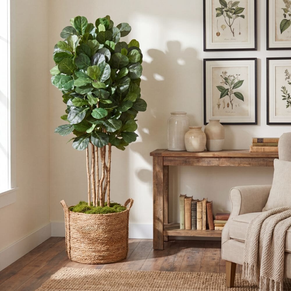カシー化粧品figtree 6' Artificial Fiddle Leaf Fig Tree | Nearly Natural