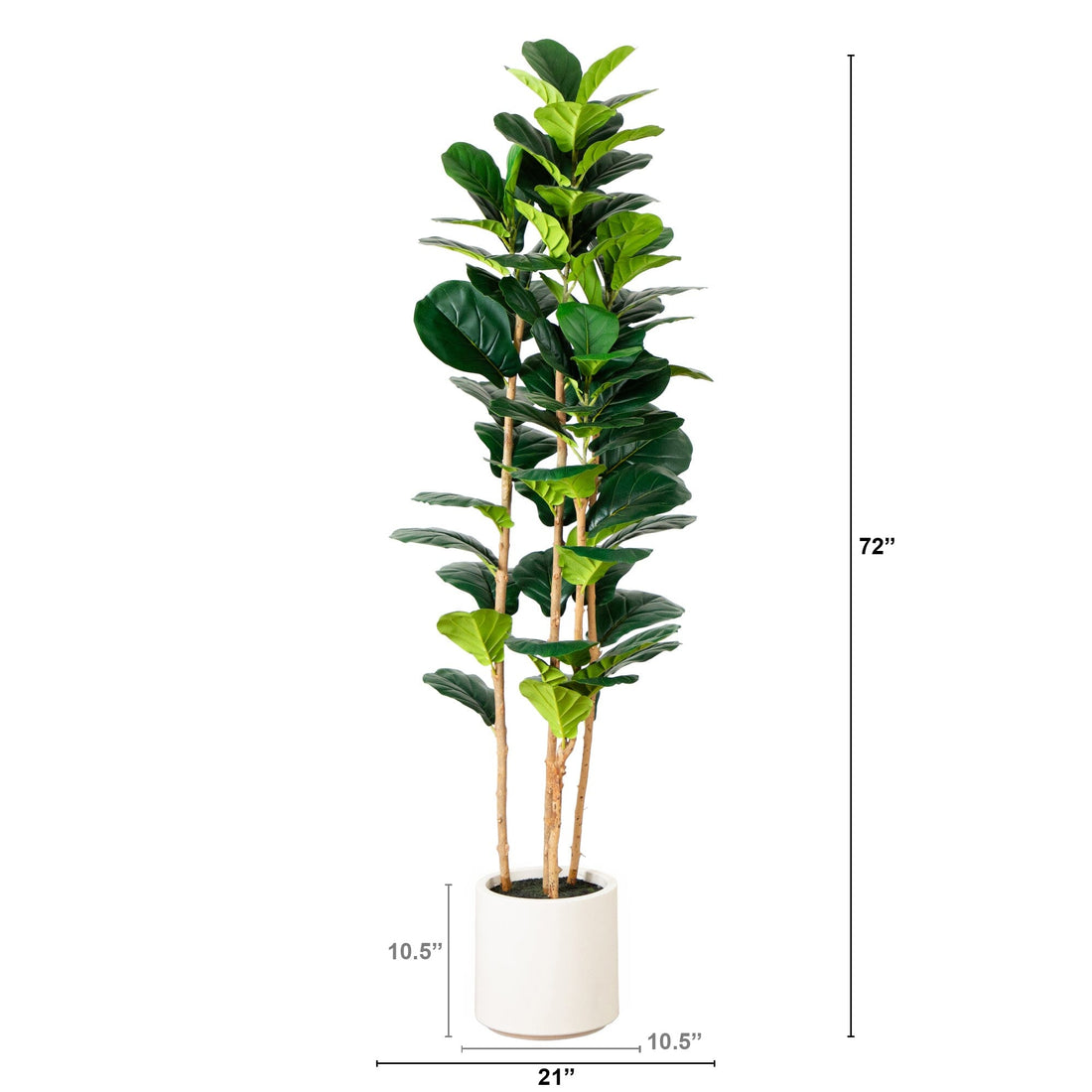 6' Artificial Fiddle Leaf Tree in Decorative White Planter