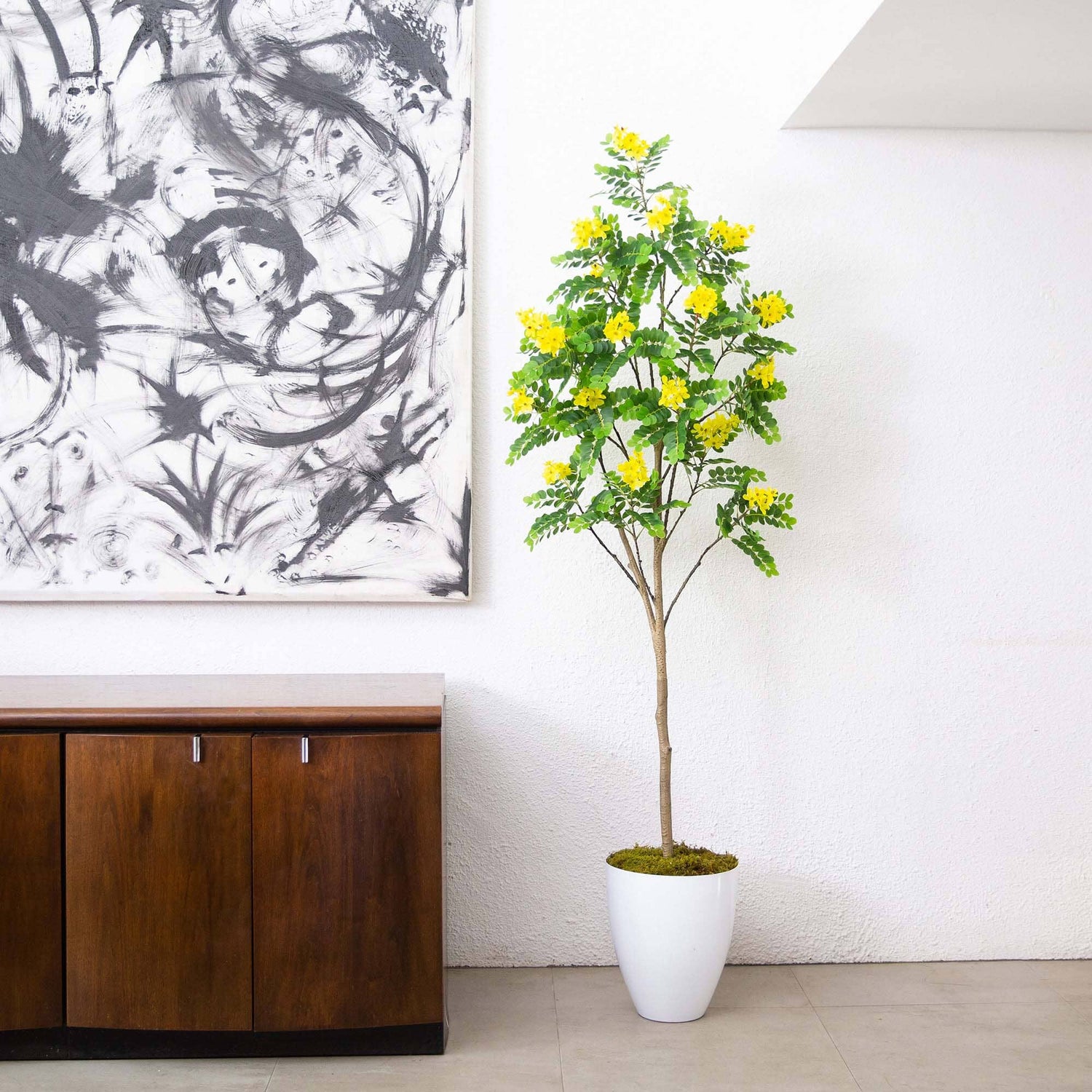 6’ Artificial Flowering Citrus Tree with Real Touch Leaves