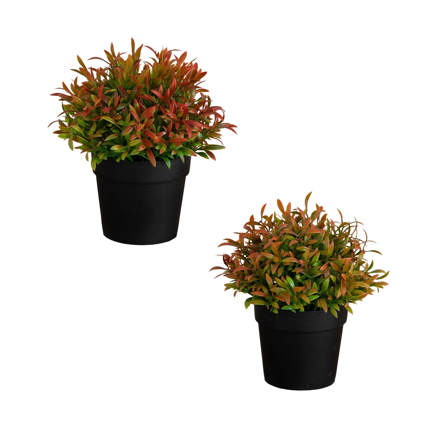 6” Artificial Grass Plant in Black Pot - Set of 2