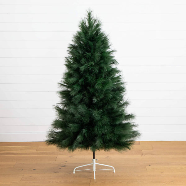 6' Artificial Green Pampas Grass Christmas Tree