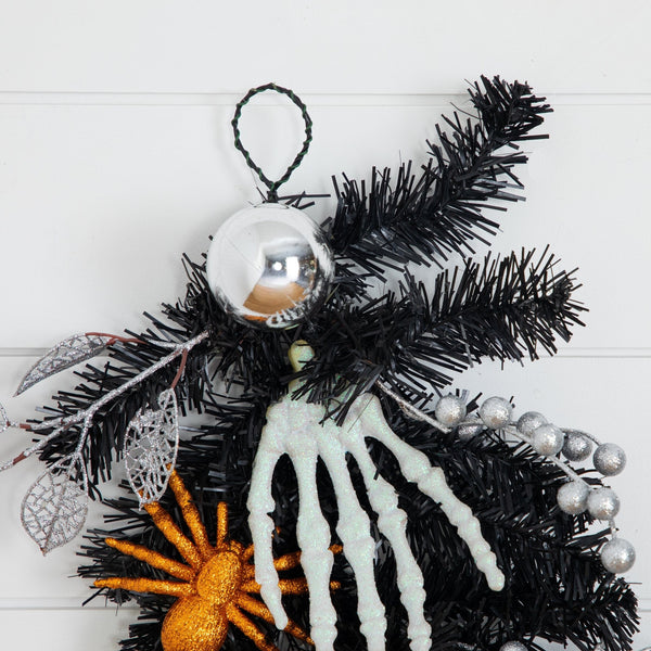 6' Artificial Halloween Black Garland with Hands, Spiders and Eyeballs