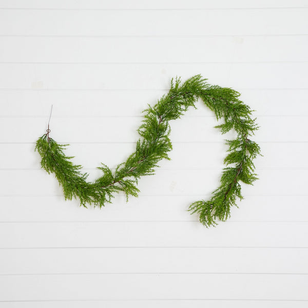 6' Artificial Real Touch Cedar Garland