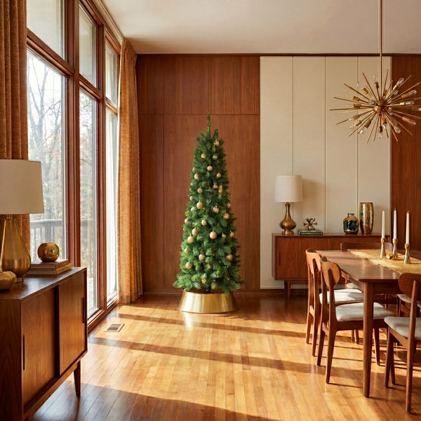 6’ Artificial Slim Green Mountain Pine Christmas Tree
