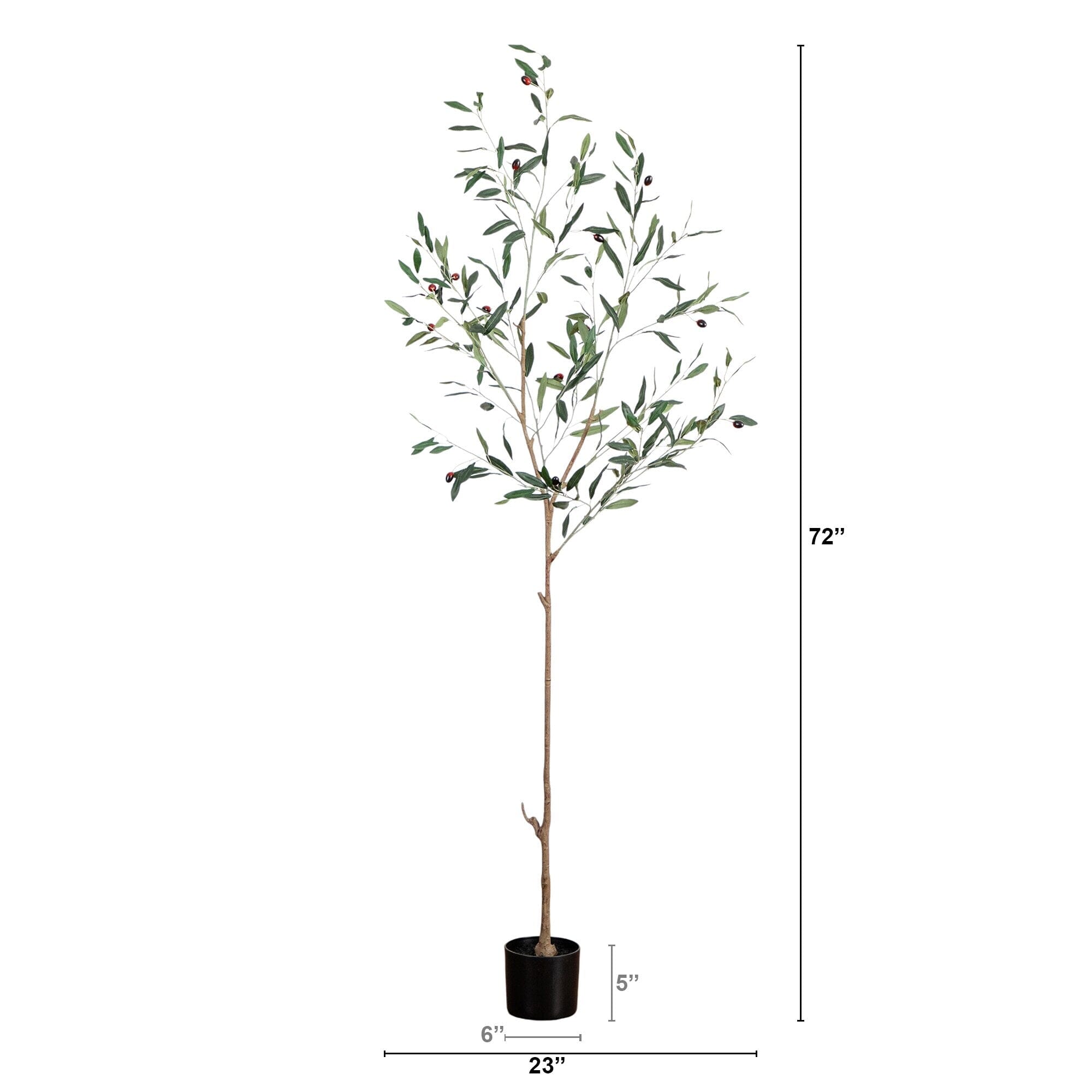 6' Artificial Slim Minimalist Olive Tree | Nearly Natural