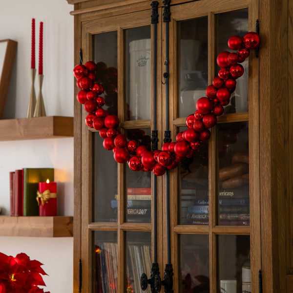6' Christmas Garland with Red Shatterproof Ornaments