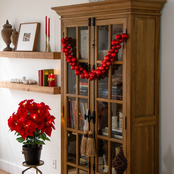 6' Christmas Garland with Red Shatterproof Ornaments