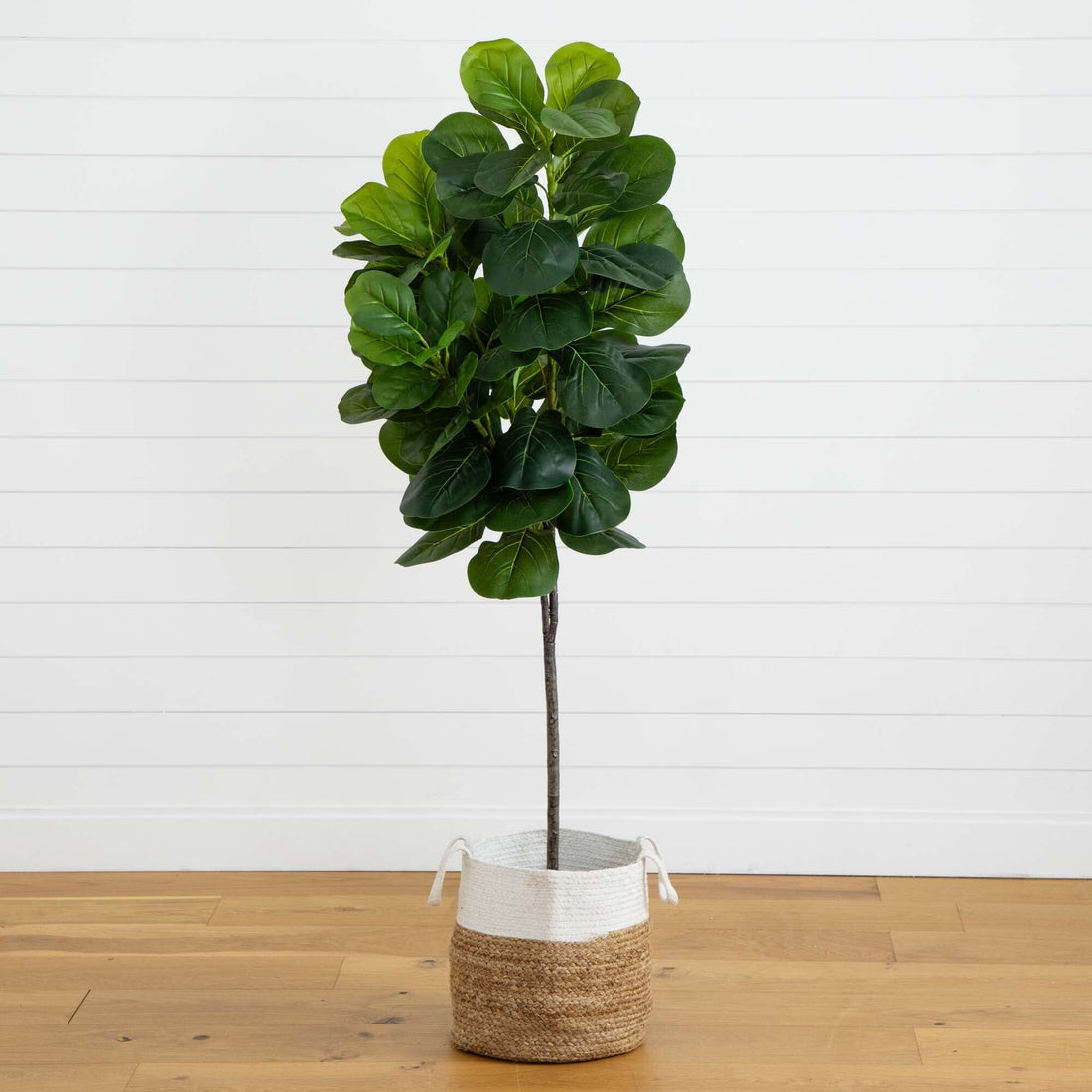 best fake fiddle leaf fig tree 6’ Fiddle Leaf Fig Artificial Tree in Handmade Natural Jute and Cotton  Planter