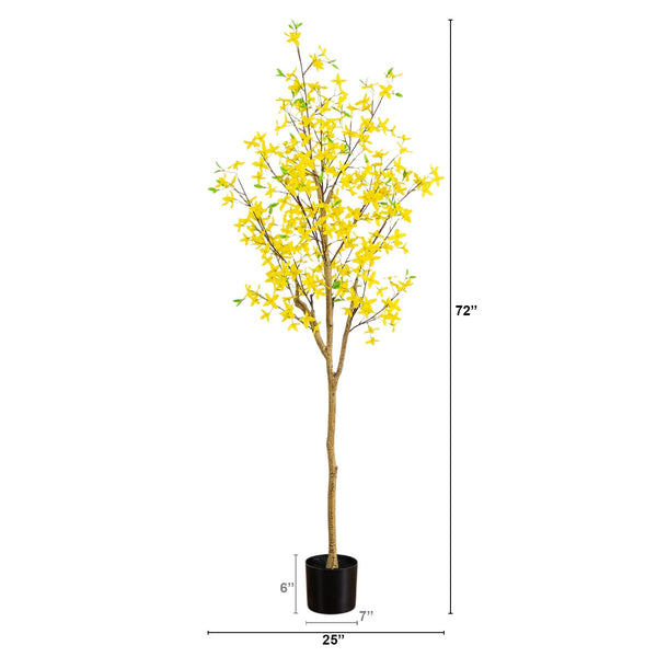 6' Artificial Forsythia Tree