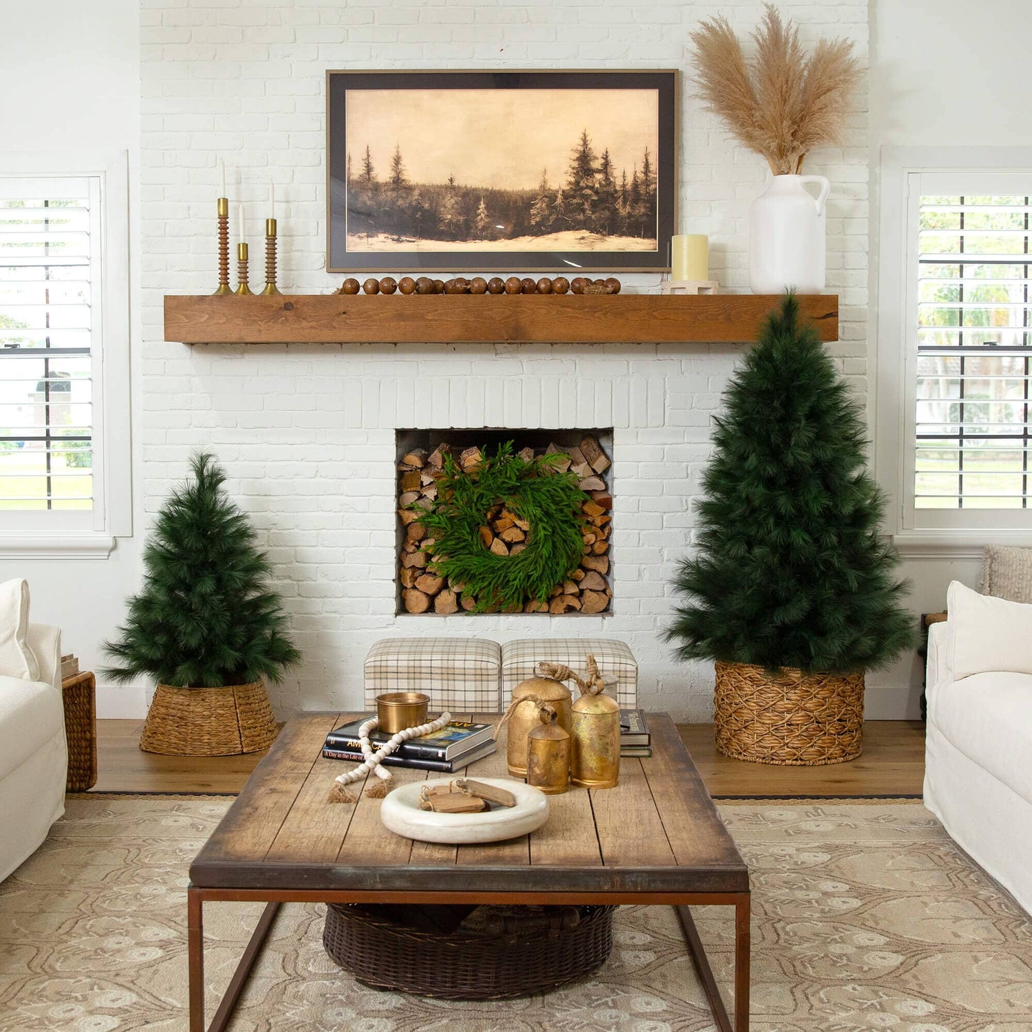 6' Artificial Green Pampas Grass Christmas Tree