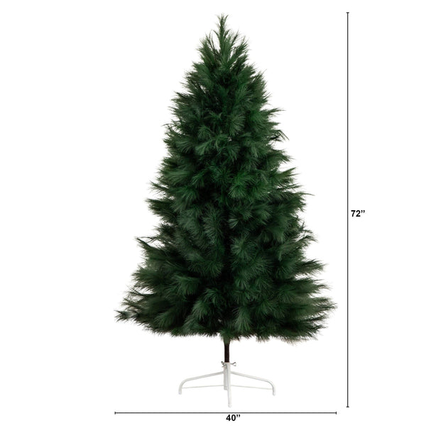 6' Artificial Green Pampas Grass Christmas Tree