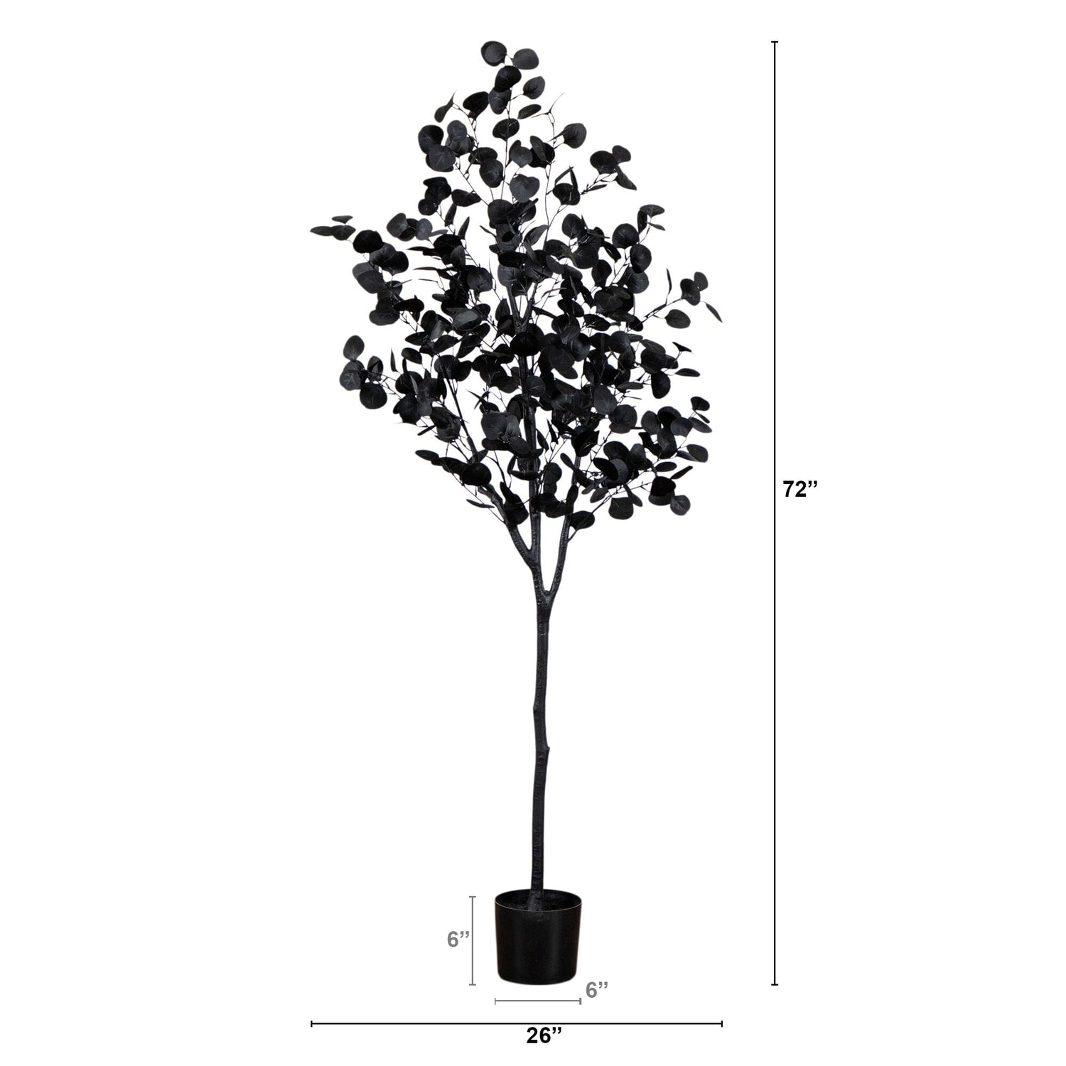 6' Artificial Halloween Black Eucalyptus Tree