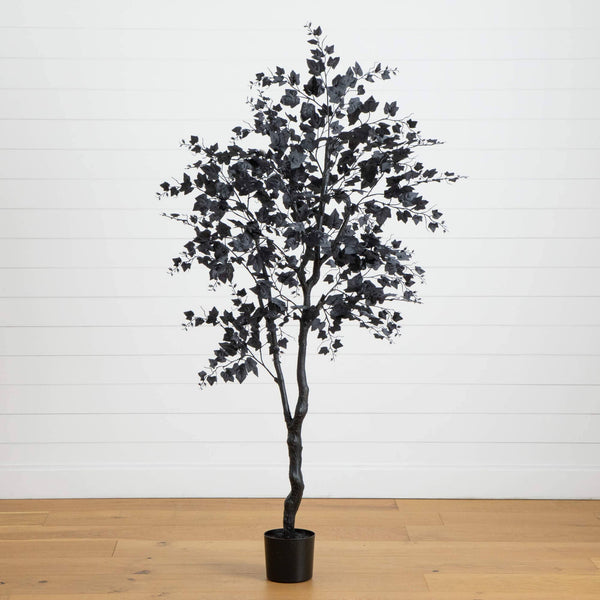 6' Artificial Halloween Black Maple Tree