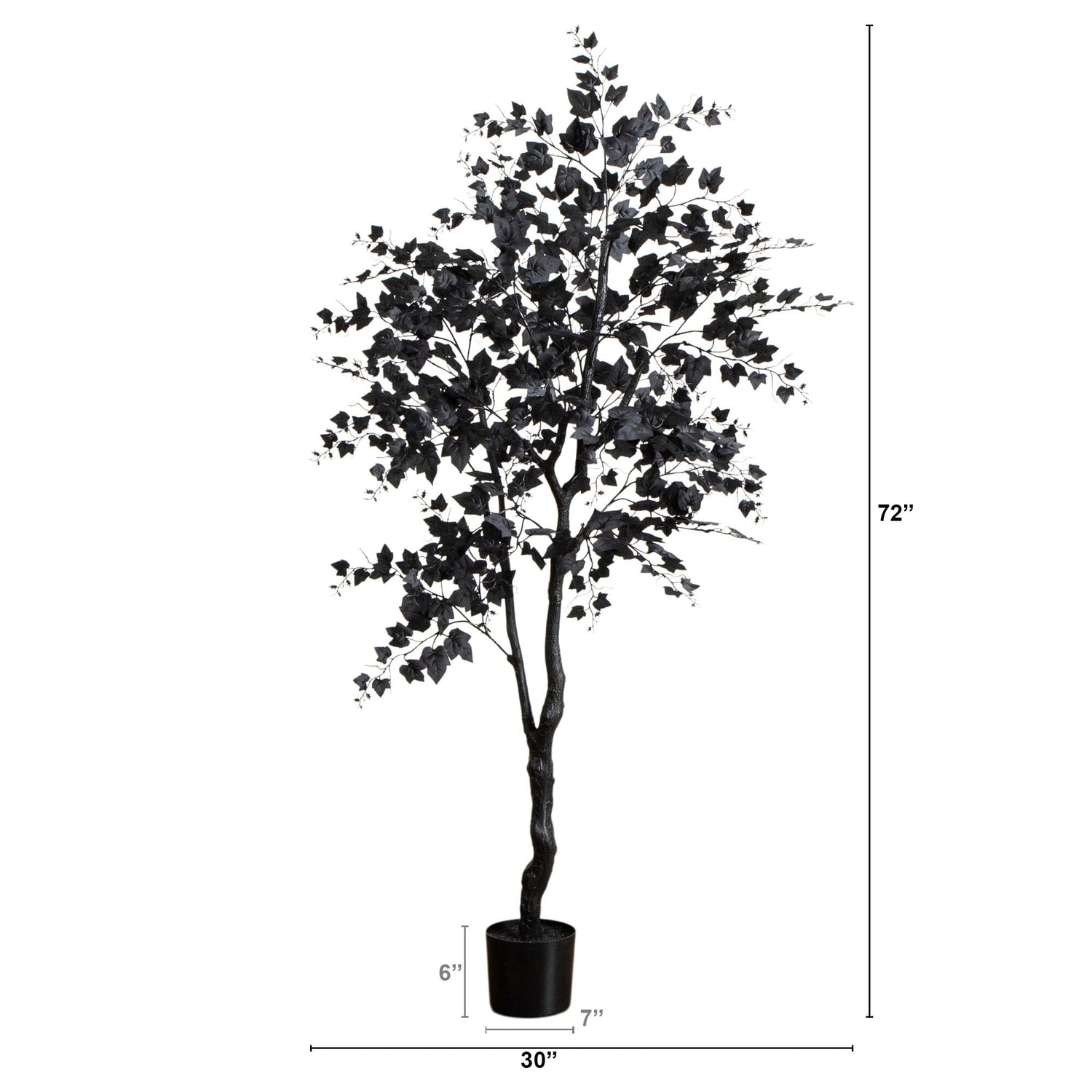 6' Artificial Halloween Black Maple Tree