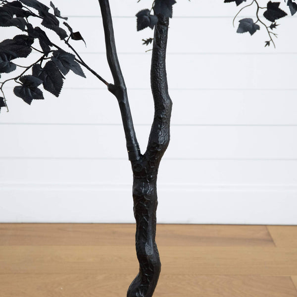 6' Artificial Halloween Black Maple Tree