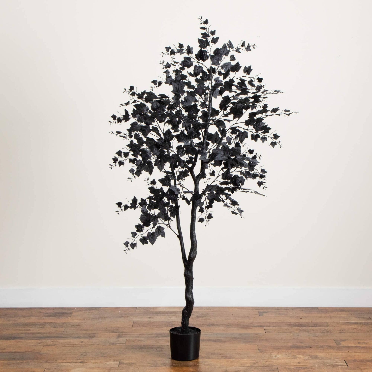 6' Artificial Halloween Black Maple Tree