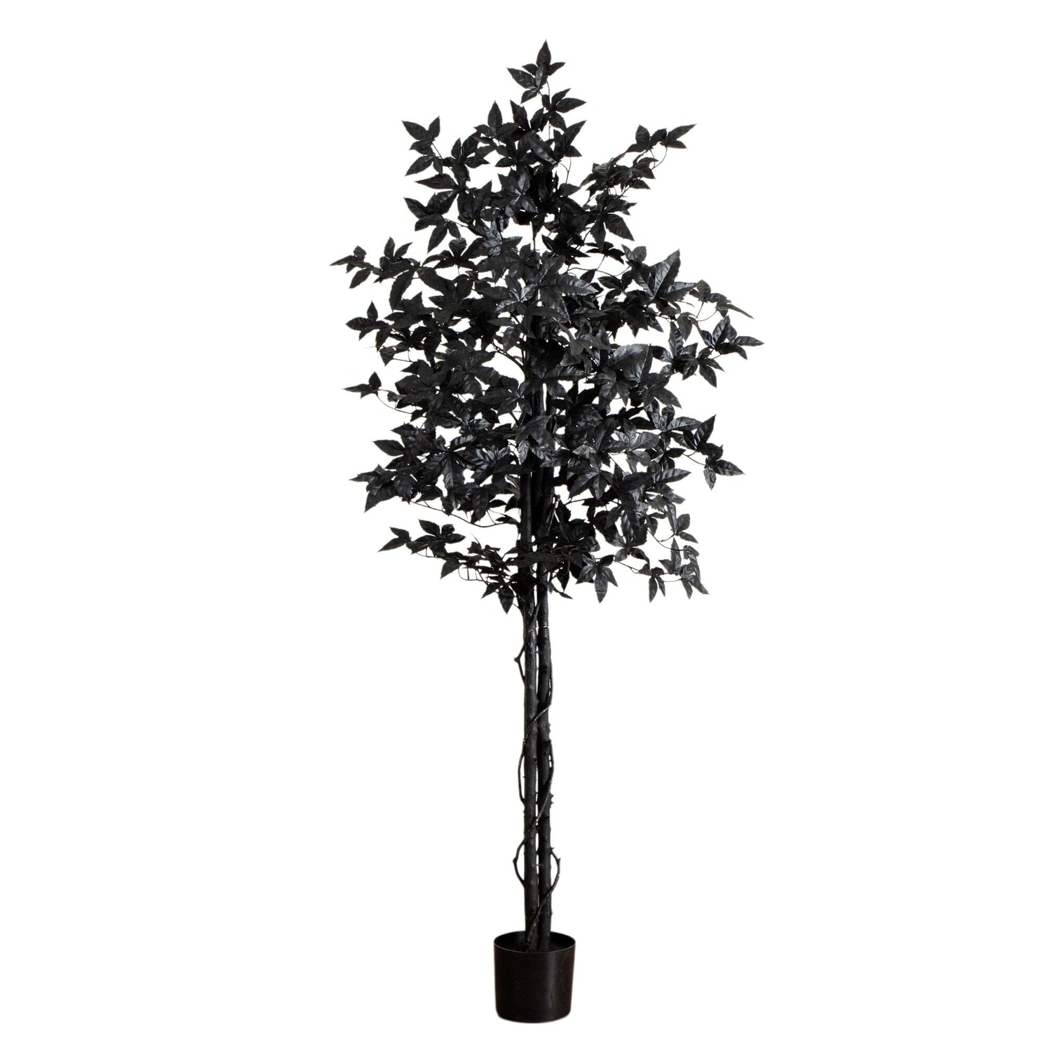 6' Artificial Halloween Black Maple Tree with Natural Trunk