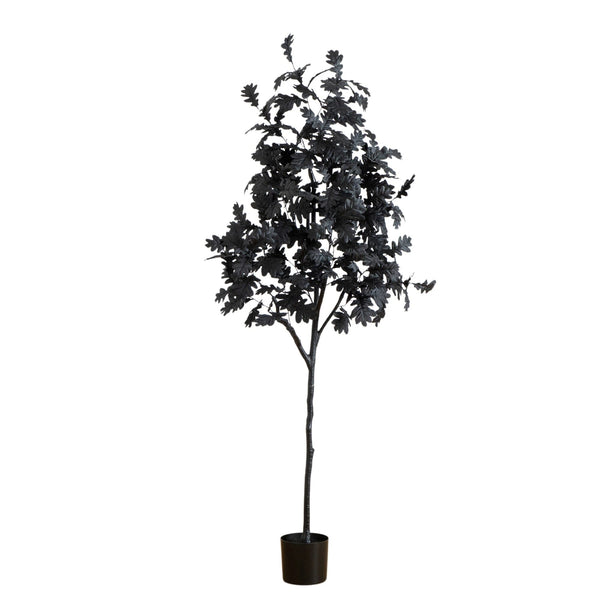 6' Artificial Halloween Black Oak Tree