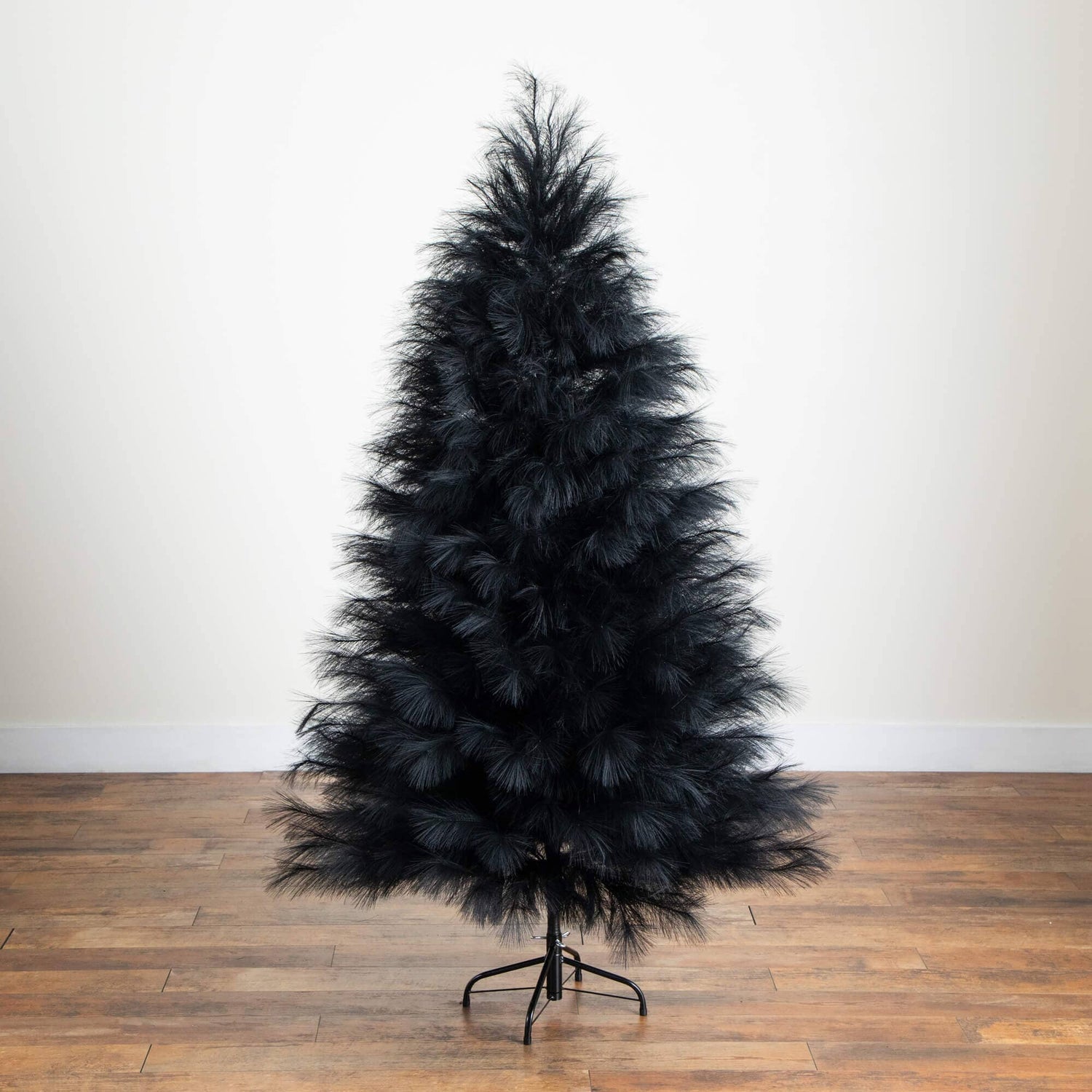 6' Artificial Halloween Black Pampas Grass Christmas Tree