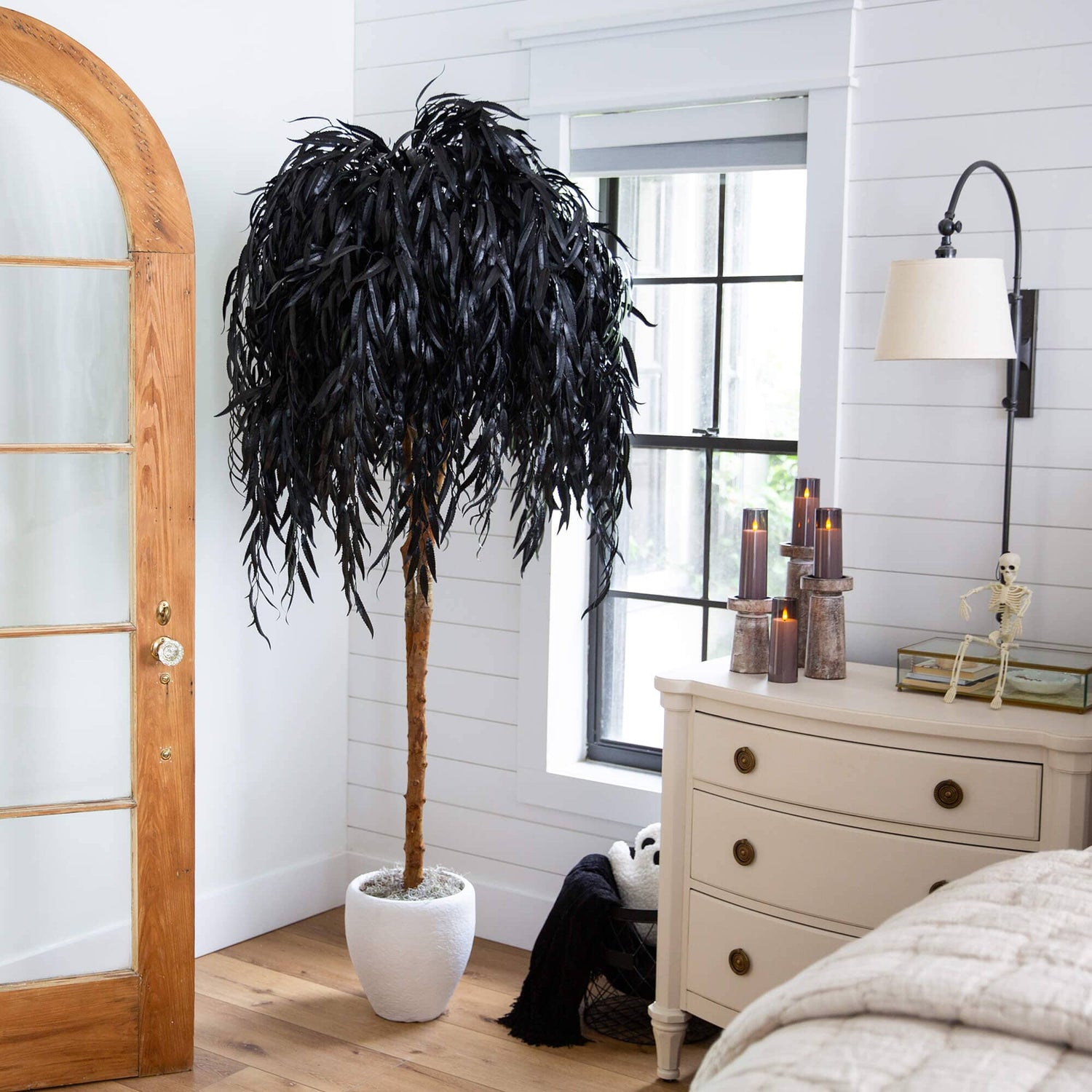 6' Artificial Halloween Black Willow Tree