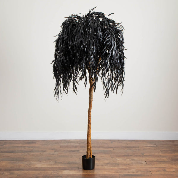 6' Artificial Halloween Black Willow Tree
