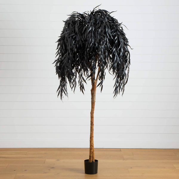 6' Artificial Halloween Black Willow Tree