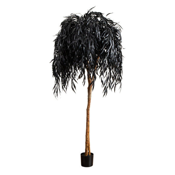 6' Artificial Halloween Black Willow Tree