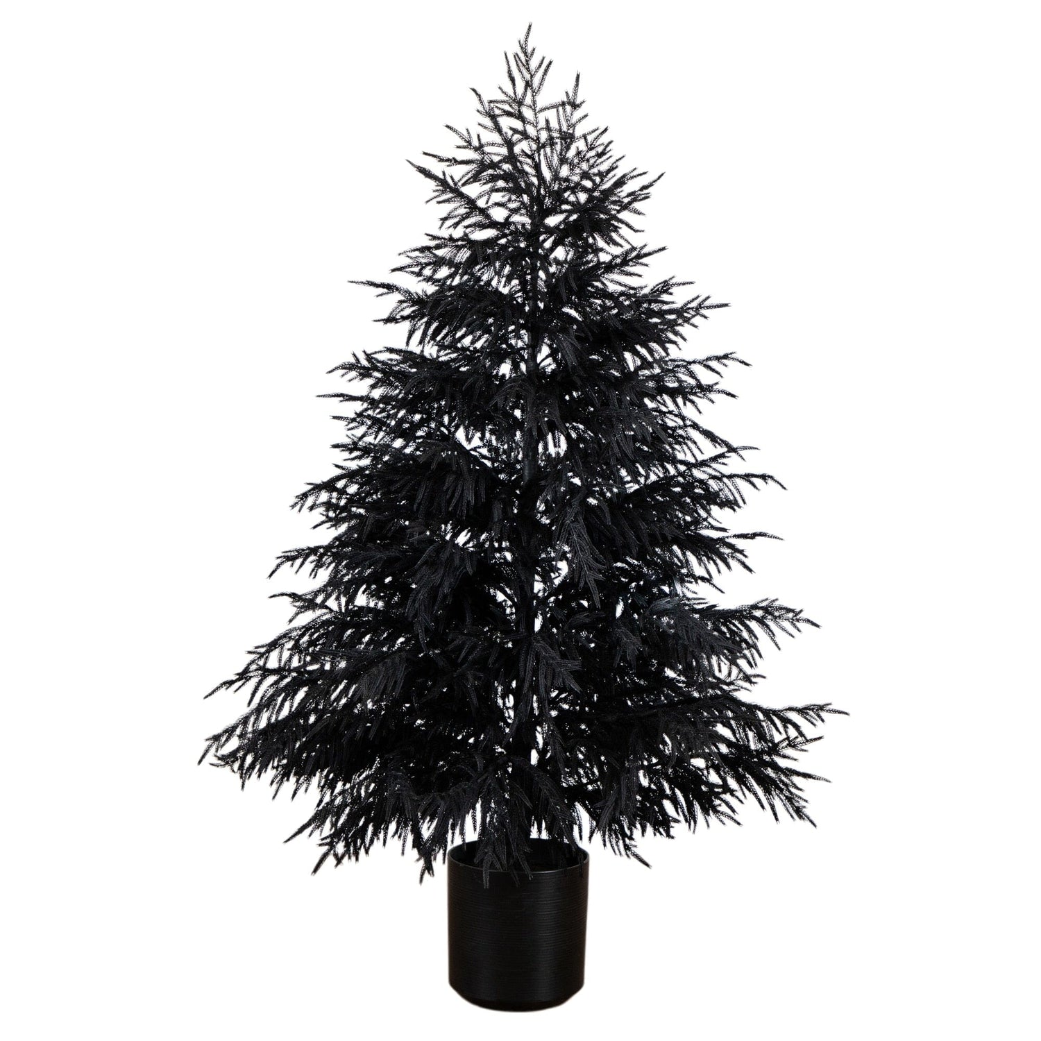 6' Artificial Halloween Real Touch Black Norfolk Pine Christmas Tree with Natural Look