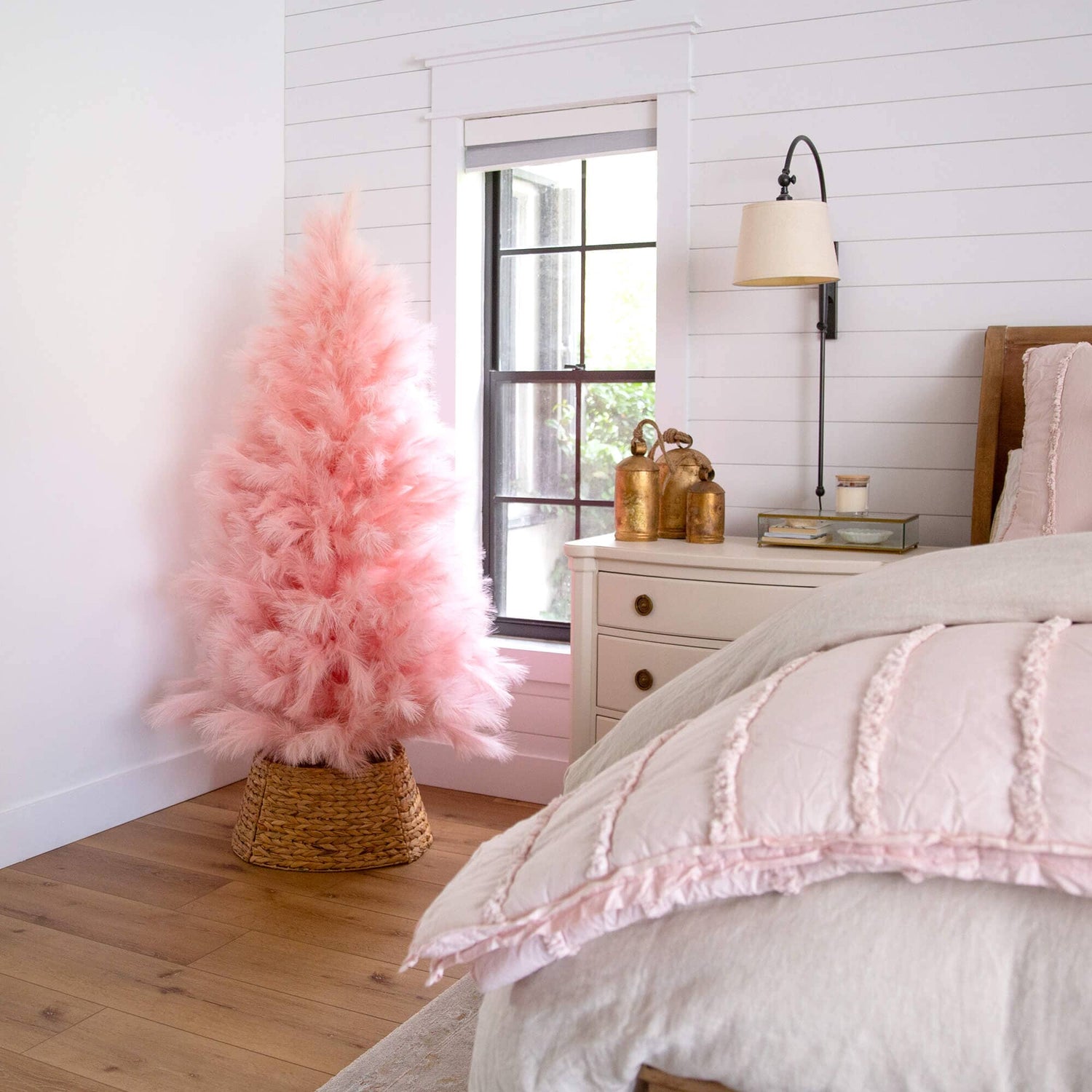 6' Artificial Pink Pampas Grass Christmas Tree