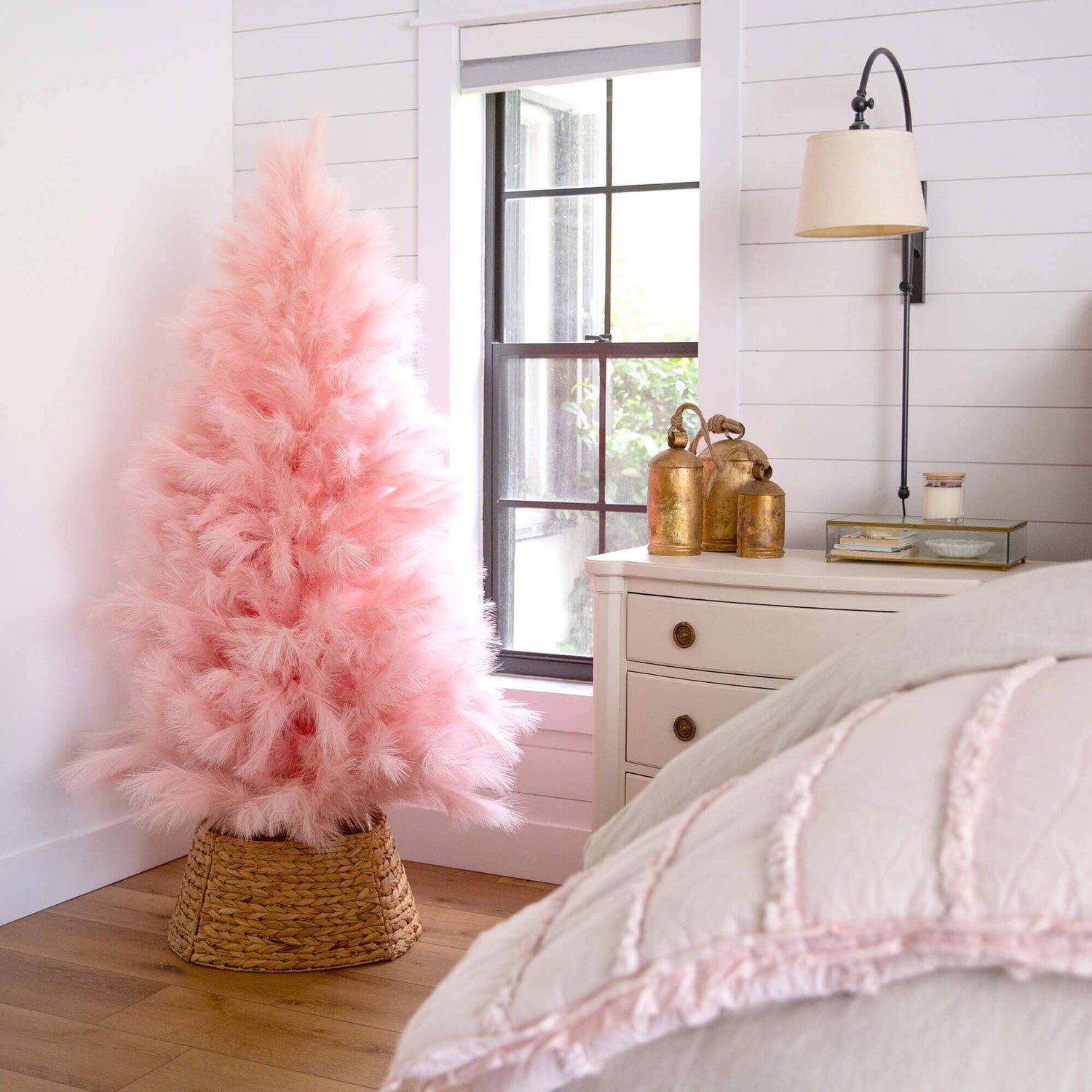 6' Artificial Pink Pampas Grass Christmas Tree