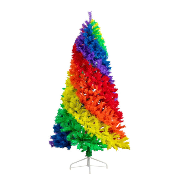 6' Artificial Rainbow Christmas Tree