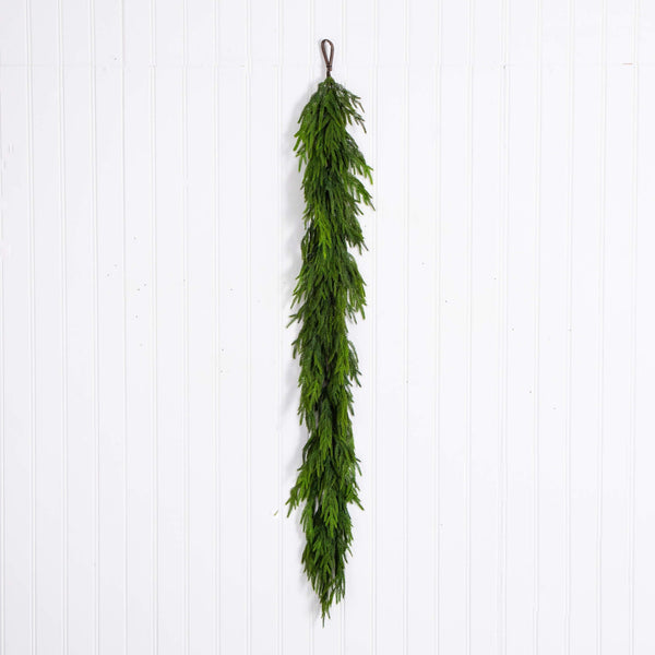 6' Artificial Real Touch Norfolk Island Pine Garland with Natural Look