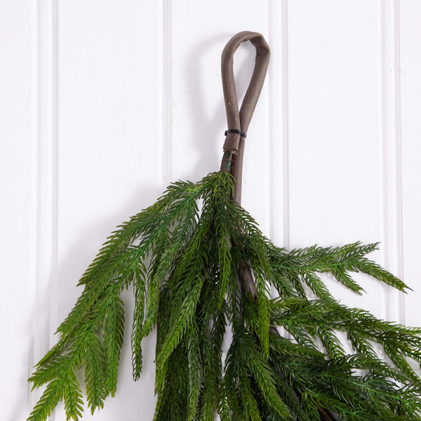 6' Artificial Real Touch Norfolk Island Pine Garland with Natural Look