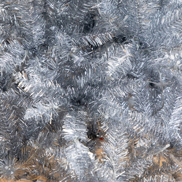 6' Artificial Silver Christmas Tree with 300 Cool White LED Lights
