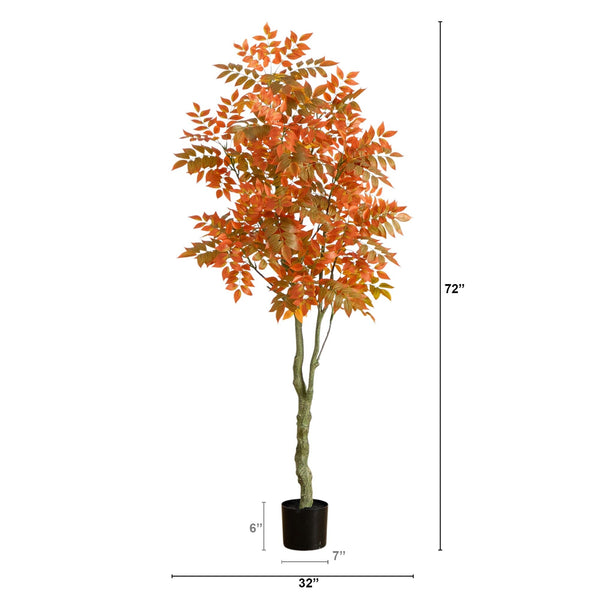 6' Autumn Sumac Artificial Fall Tree
